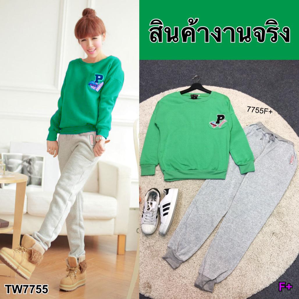 TW7755 เสื้อแขนยาวแต่งแถบปักลายPOriginal TW7755 เสื้อแขนยาวแต่งแถบปักลายPOriginal