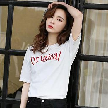 เสื้อยืดแฟชั่น ผ้าเรยอน สกรีนลาย Original สไตล์เกาหลี