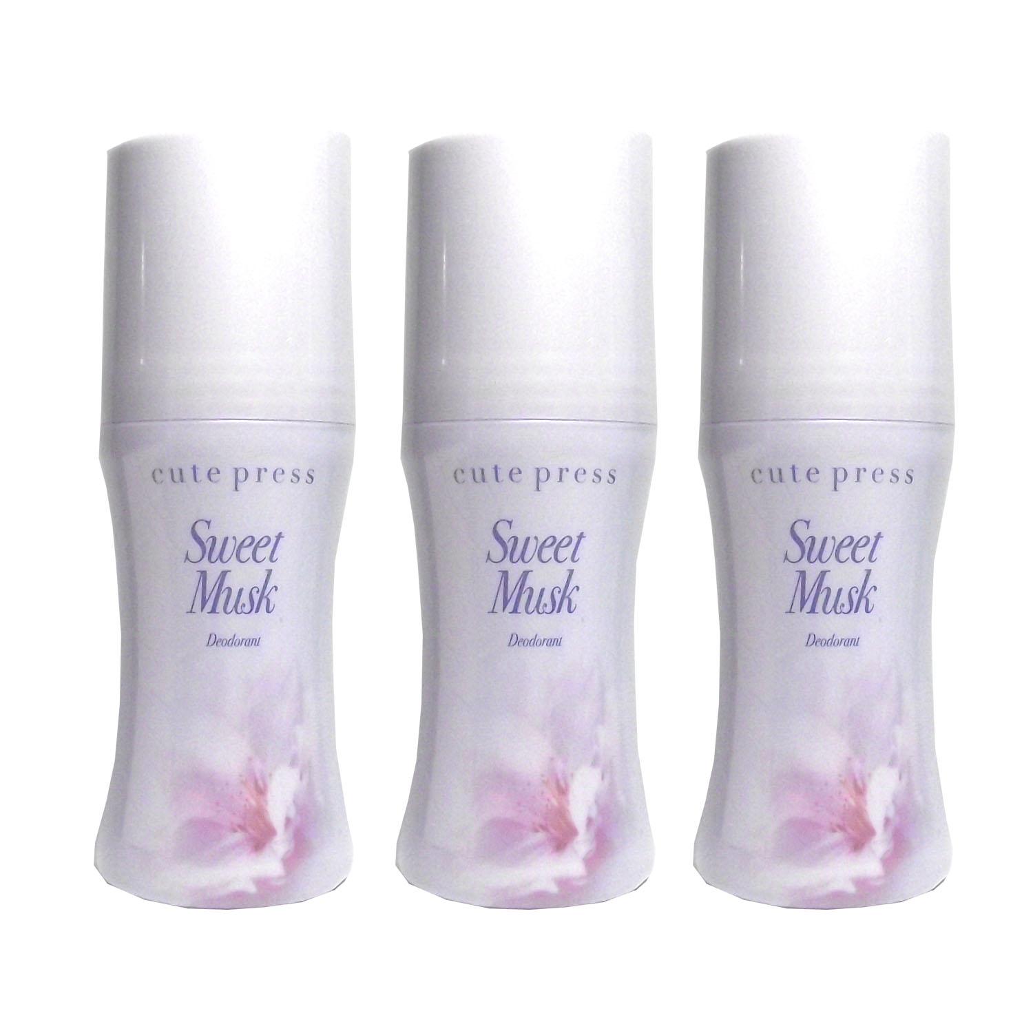 Cute press Sweet Musk Deodorant โรลออน คิวท์เพรส สวีท มัสค์ ระงับกลิ่นกาย 50 ml. 3 ชิ้น