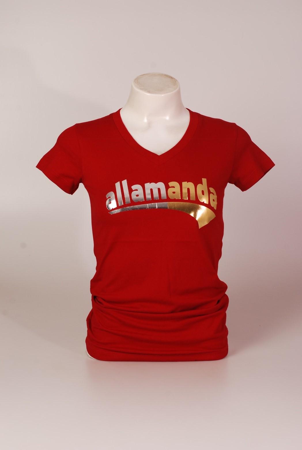 เสื้อยืด Allamanda เสื้อยืดคอวี เสื้อยืดทรงเข้ารูป แต่งสกรีน