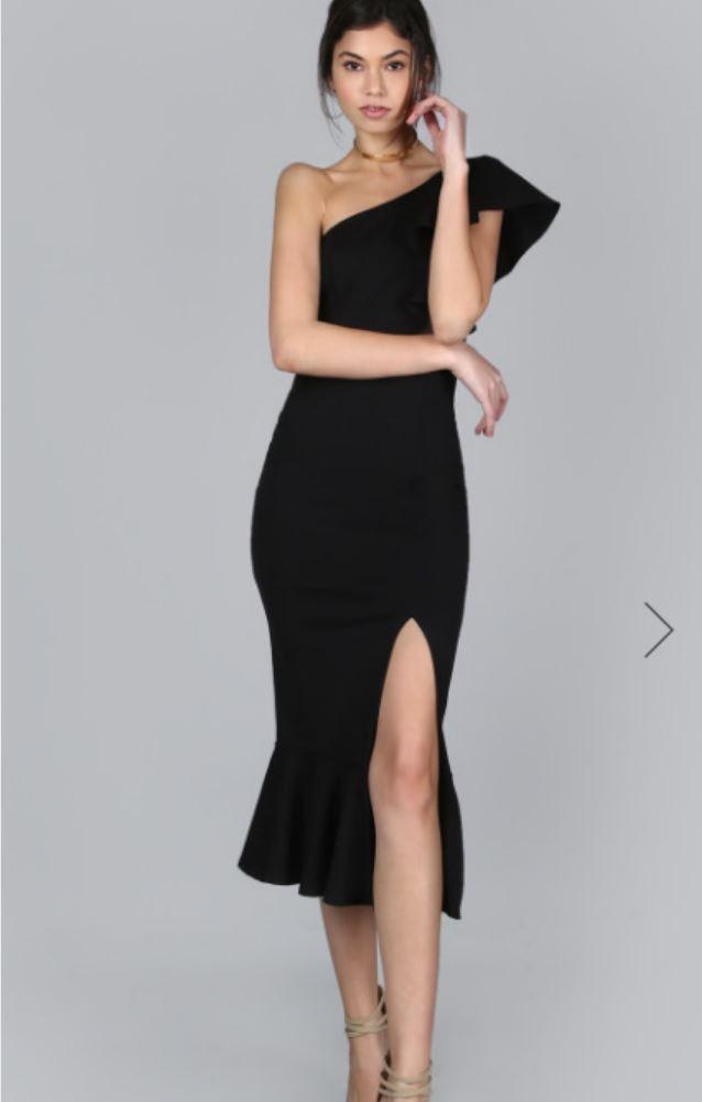 ชุดเดรสยาว ปาดไหล่ZASHION Elegant Slim Fit Puffy European Dinner Dress