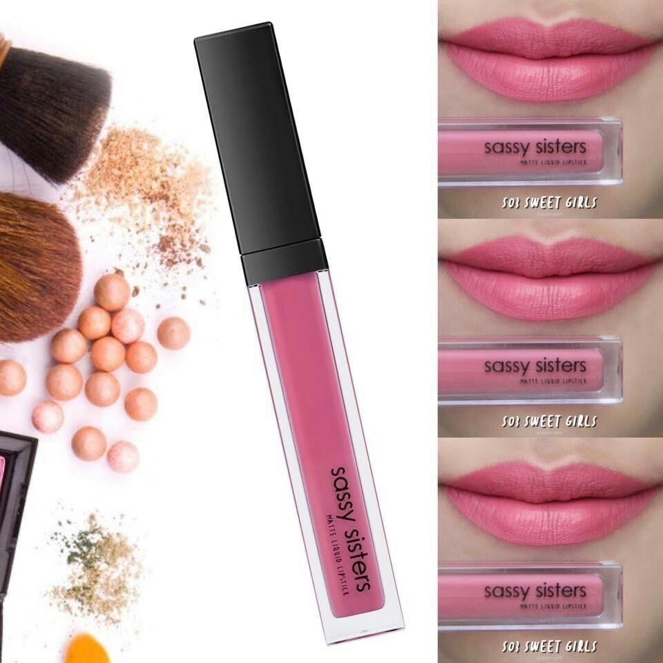SASSY SISTERS MATTE LIQUID LIPSTICK ลิปสติกเนื้อแมท ติดทนนาน มีสารช่วยบำรุงริมฝีปาก (มีให้เลือก 15 แท่ง 15 สี) SASSY SISTERS MATTE LIQUID LIPSTICK ลิปสติกเนื้อแมท ติดทนนาน มีสารช่วยบำรุงริมฝีปาก (มีให้เลือก 15 แท่ง 15 สี)
