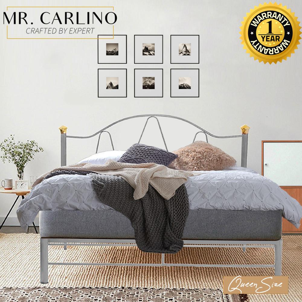 MR. CARLINO: เตียง ที่นอน หัวเตียงทรงโค้ง ทนทาน แข็งแรง คุณภาพดี (Queen Size with 3V Powder Coat Durable Metal Bed Frame) MR. CARLINO: เตียง ที่นอน หัวเตียงทรงโค้ง ทนทาน แข็งแรง คุณภาพดี (Queen Size with 3V Powder Coat Durable Metal Bed Frame)