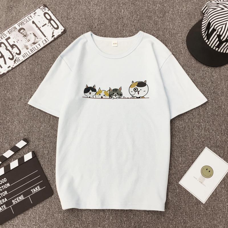 เสื้อยืดเรยอน สกรีนลาย น้องแมว