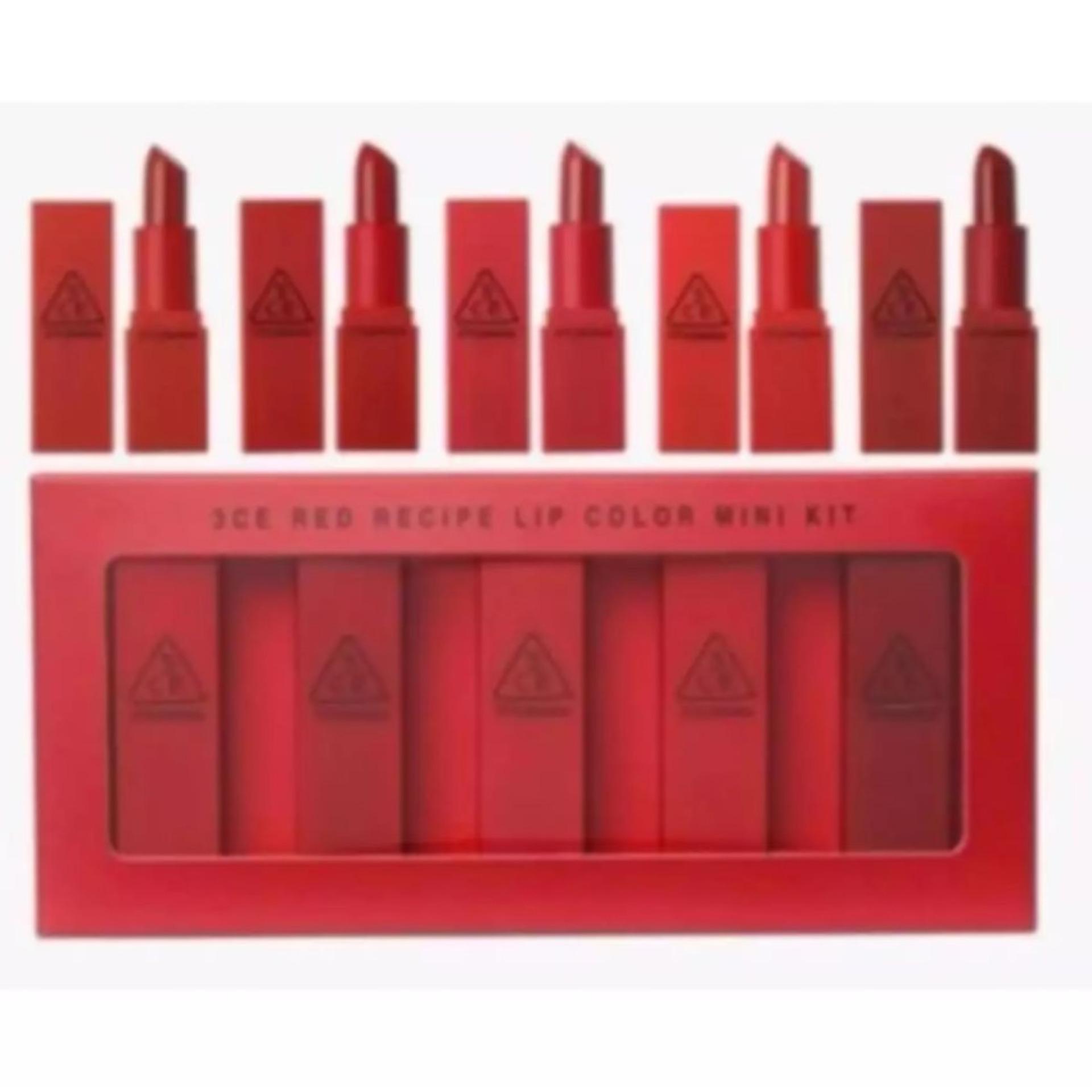 Lipstick 3CE Mood Recipe Lip Color Mini Kit Red ลิปสติก 3CE (ชุดแท่งเล็ก 5 แท่ง)