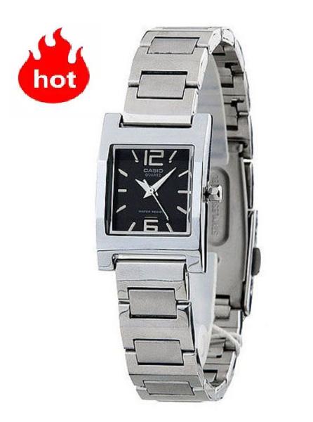 Casio รุ่น LTP-1283D-1A นาฬิกาข้อมือผู้หญิงสายสแตนเลส หน้าปัดดำ (สินค้าขายดี) มั่นใจของแท้ ประกันศูนย์ 1 ปี (มีบริการเก็บเงินปลายทาง)