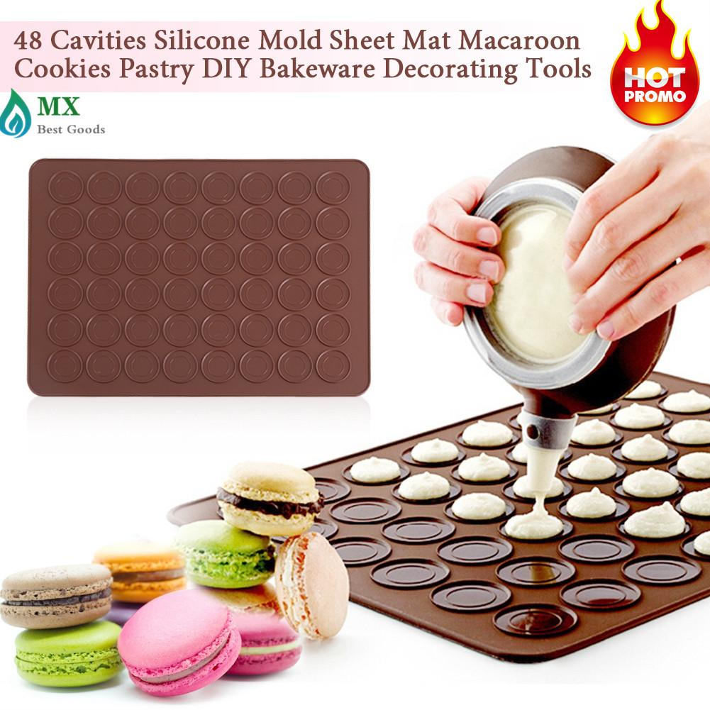 minxin ซิลิโคนแผ่นแม่พิมพ์แผ่น Macaroon คุกกี้ Pastry อุปกรณ์อบขนมดีไอวายตกแต่งเครื่องมือ