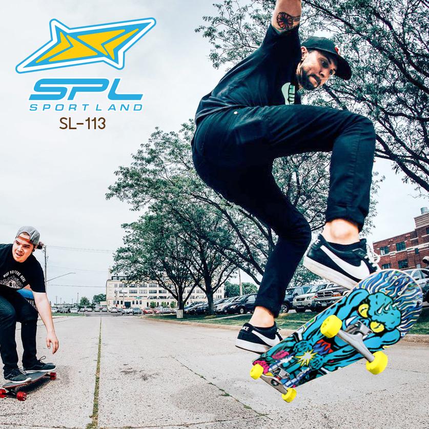 SPORTLAND สเก็ต บอร์ด Skate board SL-113 (28"x8") -Blue