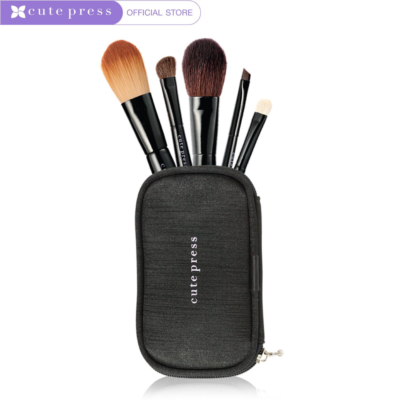 cute press BRUSH SET ชุดแปรงแต่งหน้าขนาดพกพา คุณภาพระดับมือโปร