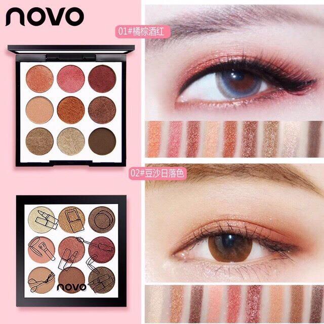 *มีทุกเบอร์ ส่งได้ทันที* Novo smooth eyeshadow palette 9 color อายแชโดว์ เนื้อครีม พาเลททาตา 9 ช่อง พาเลตอายแชโดว 9 สี