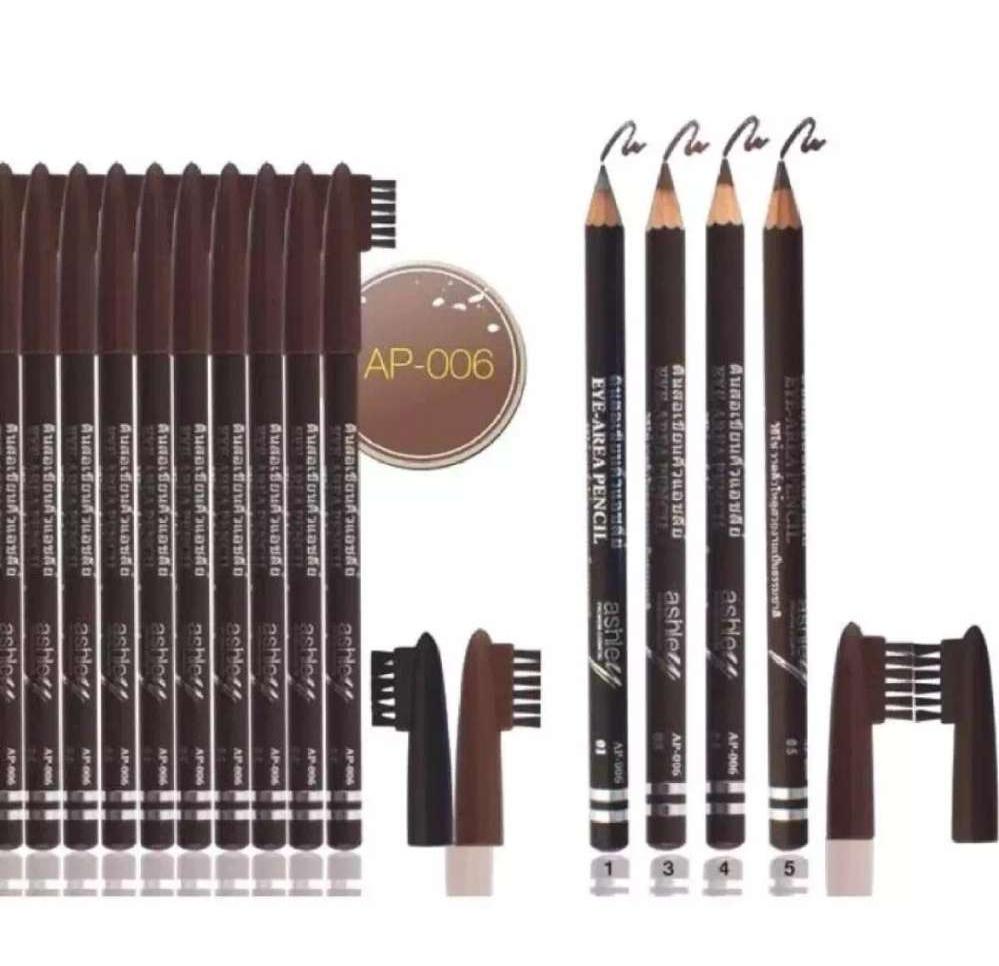 ดินสอเขียนคิ้วแอชลี่ย์หัวแปรง Ashley eye brow with brush แพ็ค12แท่ง