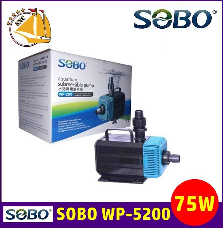 SOBO WP-5200 ปั้มน้ำตู้ปลา บ่อปลา กำลังไฟ 75w 3500ลิตร/1ช.ม. WP5200