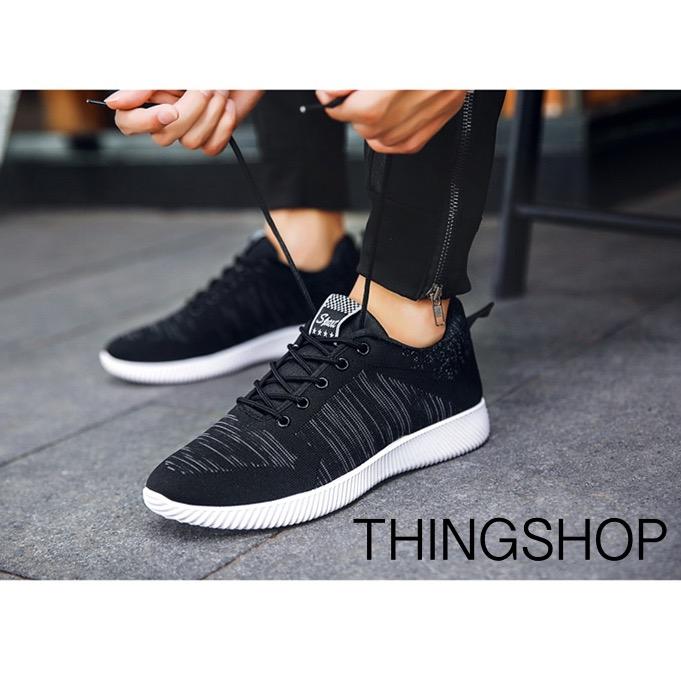 THINGSHOP รองเท้าผ้าใบผู้ชาย สไตล์ สปอร์ต นุ่มสบาย เรียบหรู ดูดี