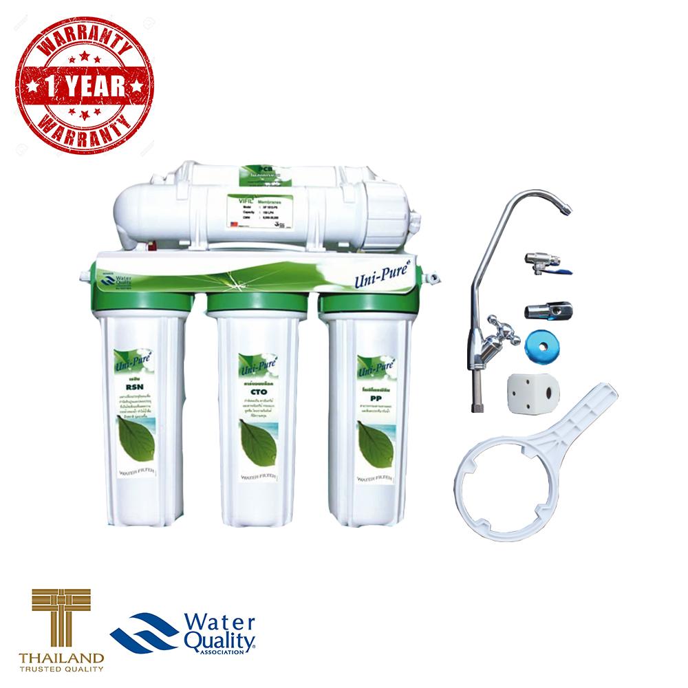 Uni-Pure Green เครื่องกรองน้ำดื่ม 5 ขั้นตอน ระบบ UF คุณภาพการกรอง 0.01 ไมครอน พร้อมอุปกรณ์ครบชุด (รับประกัน 1ปี)