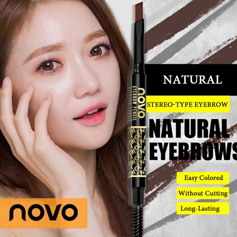 ดินสอเขียนคิ้ว Novo Natural “Good Mood” Eyebrow Pencil No.5072 หัวตัด เขียนง่าย เบลนด์สีได้ธรรมชาติ