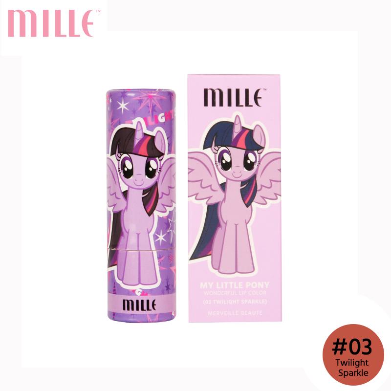 Mille ลิปสติกเนื้อซาติน My Little Pony Wonderful Lip Color 3.6 g. Mille ลิปสติกเนื้อซาติน My Little Pony Wonderful Lip Color 3.6 g.