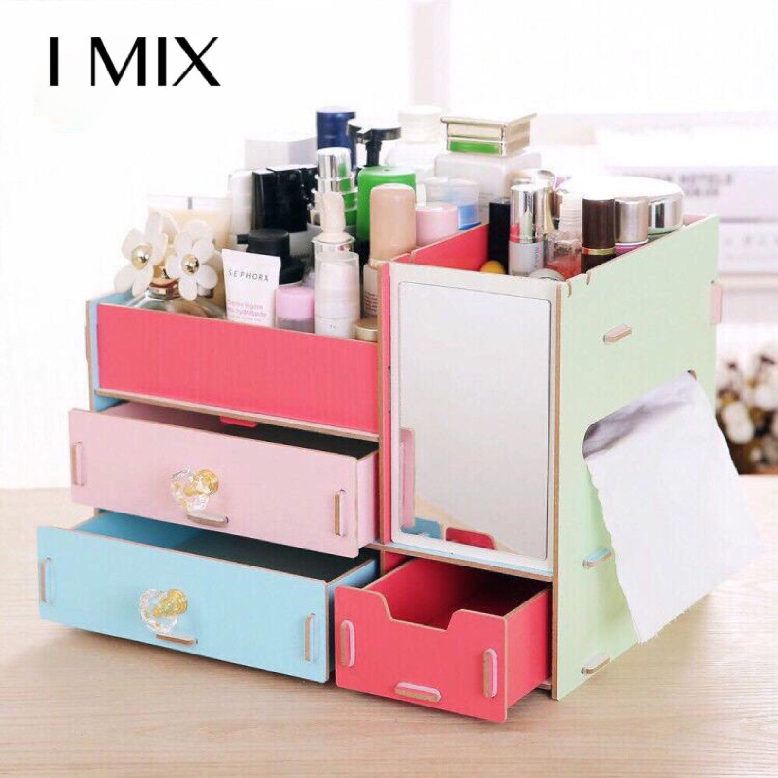 I MIX Pastel Cosmetic Box ชั้นวางเครื่องสำอาง รุ่นมีกระจก สวยหรู เครื่องสำอางค์ Cosmetic I MIX Pastel Cosmetic Box ชั้นวางเครื่องสำอาง รุ่นมีกระจก สวยหรู เครื่องสำอางค์ Cosmetic
