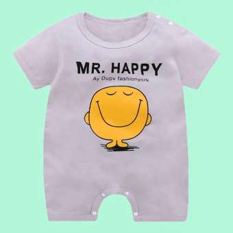 บอดี้สูทเด็กอ่อน Mr.Happy สีเทา