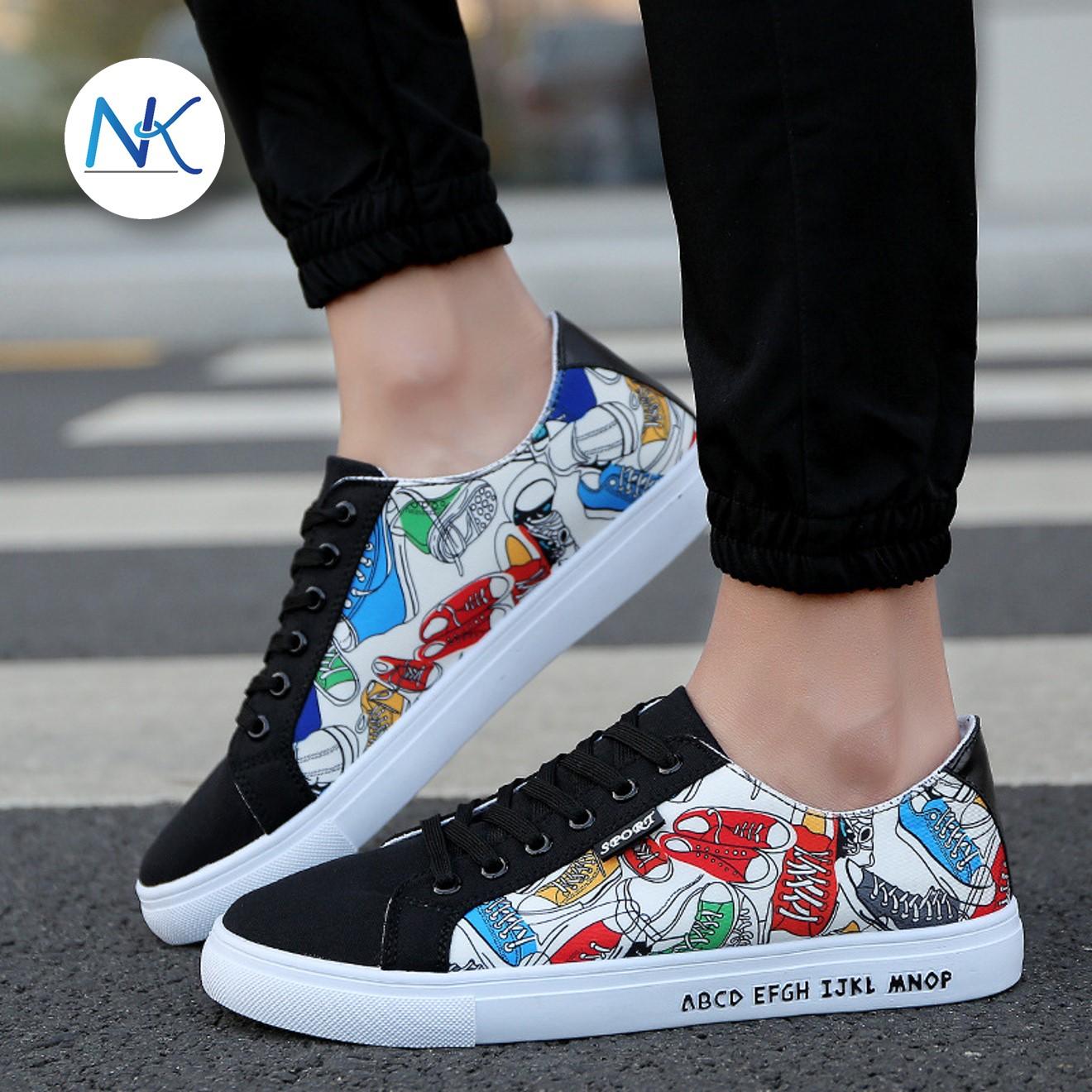 nkshop รองเท้าผ้าใบผู้ชายลายแฟชั่น