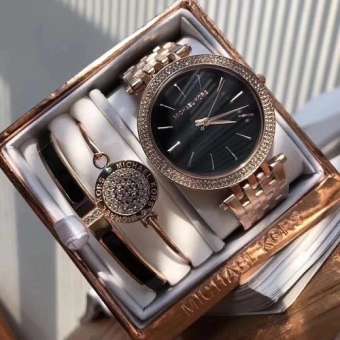 Michael Kors MK3402 Darci Ladies Black and Rose Gold Tone Stainless Steel Watch (แถมฟรี กำไลข้อมือ ผู้หญิงของขวัญ มูลค่า1290 บาท) Michael Kors MK3402 Darci Ladies Black and Rose Gold Tone Stainless Steel Watch (แถมฟรี กำไลข้อมือ ผู้หญิงของขวัญ มูลค่า1290 บาท)