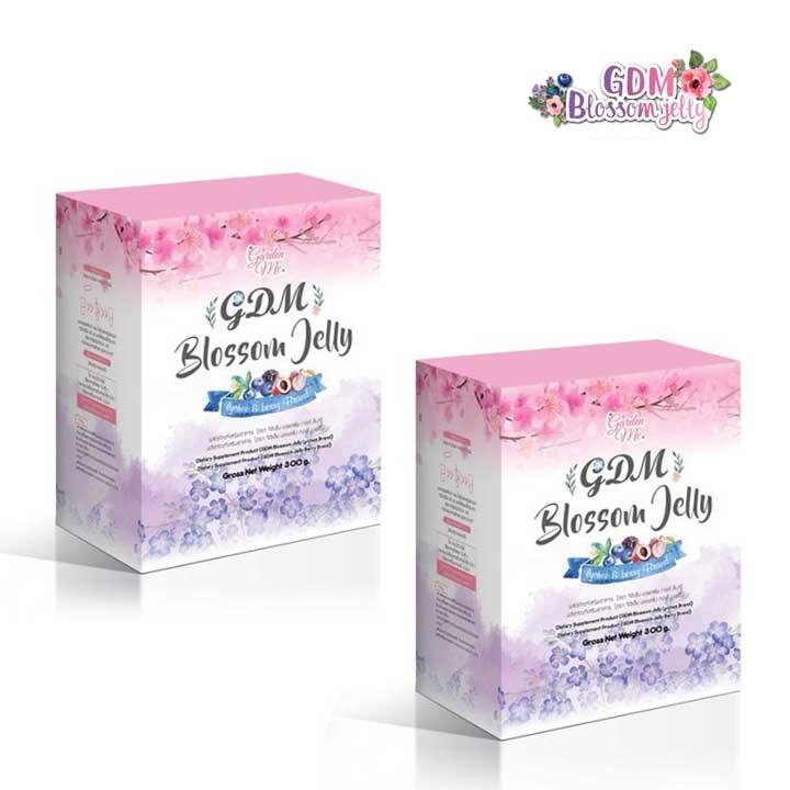 เจลลี่หุ่นสวย GDM Blossom jelly by ใหม่ดาวิกา อาหารเสริมลดน้ําหนัก หุ่นสวย หุ่นกระชับ อาหารเสริมผิว (2 กล่อง = 40 ซอง)