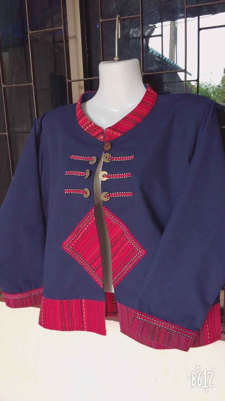 เสื้อคลุมผ้านากา พื้นเมือง แขน 4 ส่วน