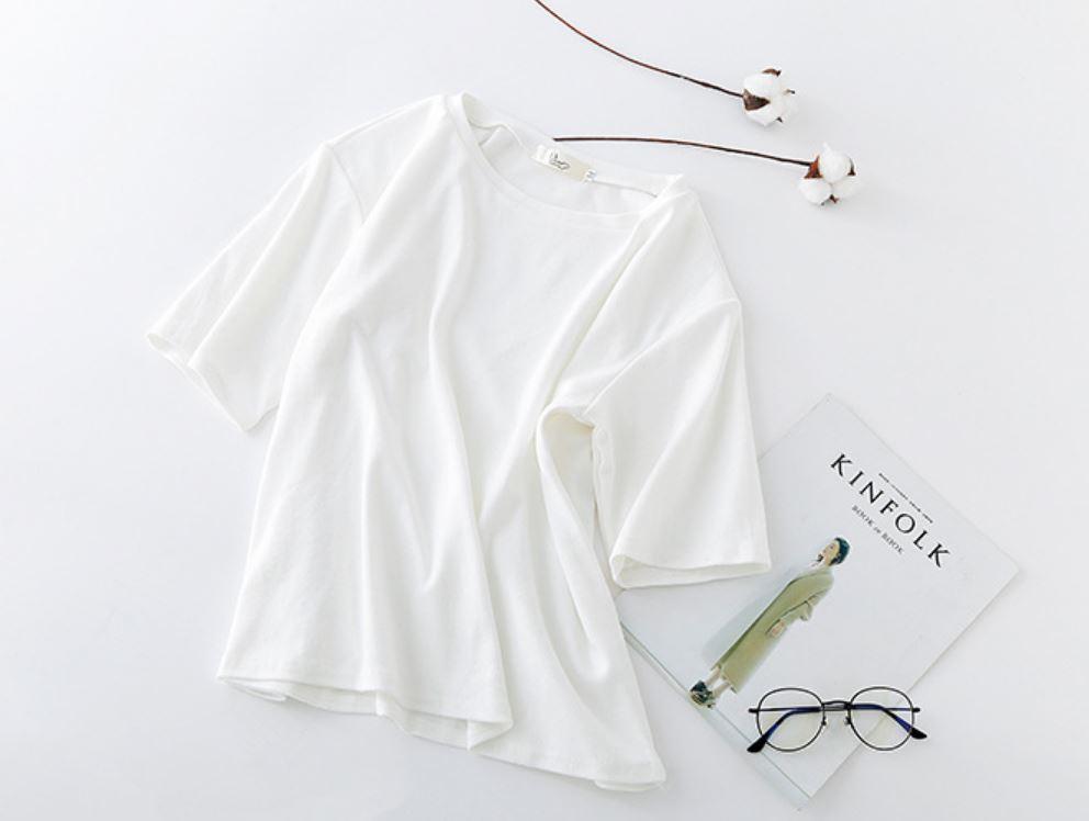 ZASHION เสือยืดแขนสั้น Minimalist Basic Plain Korean T Shirt