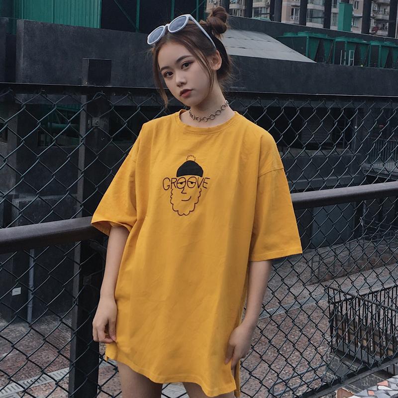 กระโปรงหญิงฤดูร้อนออลจังสไตล์ฮาราจูกุ INS เสื้อผ้าแฟชั่น เสื้อยืดแขนสั้น 2018 เสื้อผ้าแฟชั่น สไตล์เกาหลีนักเรียนเข้าได้หลายชุดแขนเสื้อครึ่งแขนเสื้อ