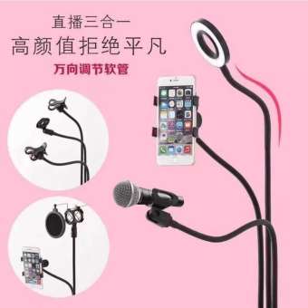 ขาตั้งไลฟ์ HOLDER 3IN1 ขาตั้งlive สำหรับมือถือ มาพร้อมขาตั้งไมค์พร้อมไฟ led