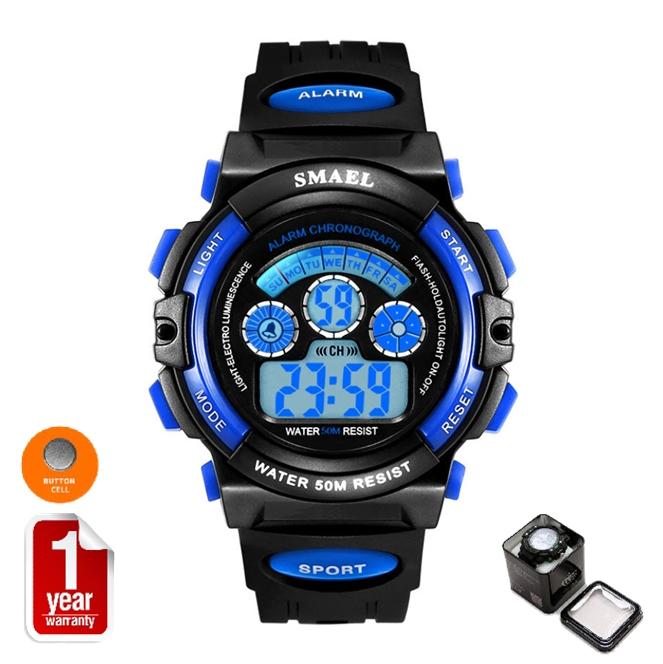 SMAEL นาฬิกาข้อมือเด็ก Sport Digital LED ระบบแสดงตัวเลข รุ่น SM0508D NEW พร้อมกล่องเหล็ก SMAEL เท่ห์