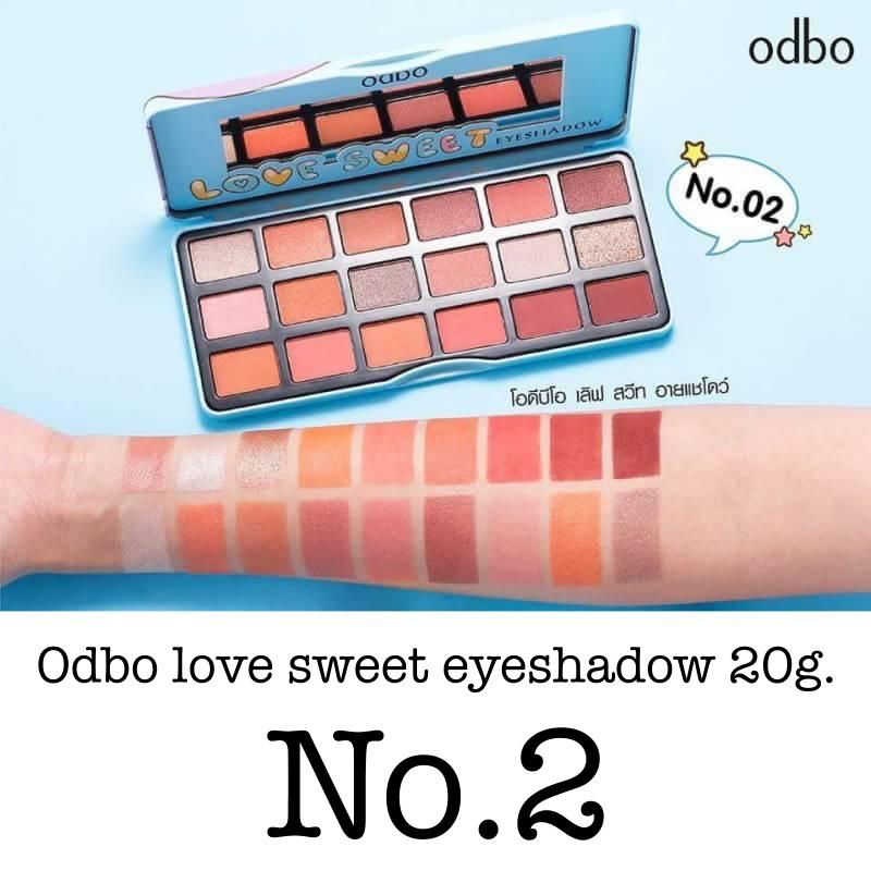 Odbo love sweet eyeshadow 20g. โอดีบีโอ อายแชโดว์ พาเลท ราคาถูก