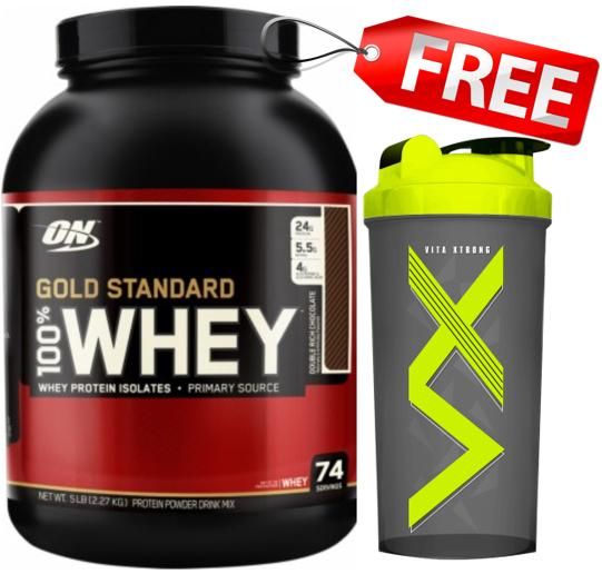 Optimum Nutrition Whey Protein Gold 5 Lbs.-Double Rich Chocolate
