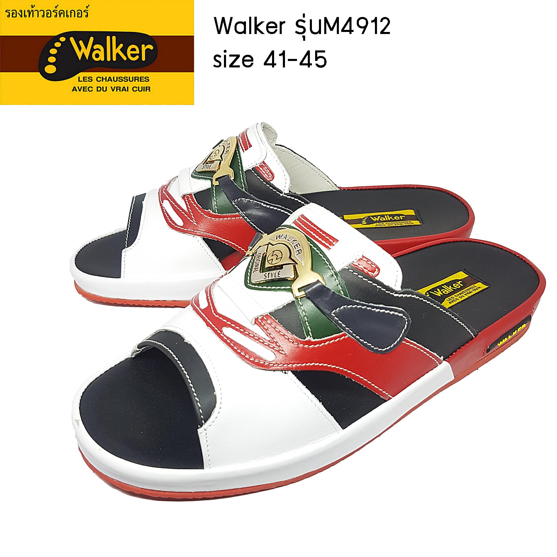 Walker รองเท้าแตะแบบสวม ผู้ชาย หนังแท้ รุ่นM4912 Walker รองเท้าแตะแบบสวม ผู้ชาย หนังแท้ รุ่นM4912
