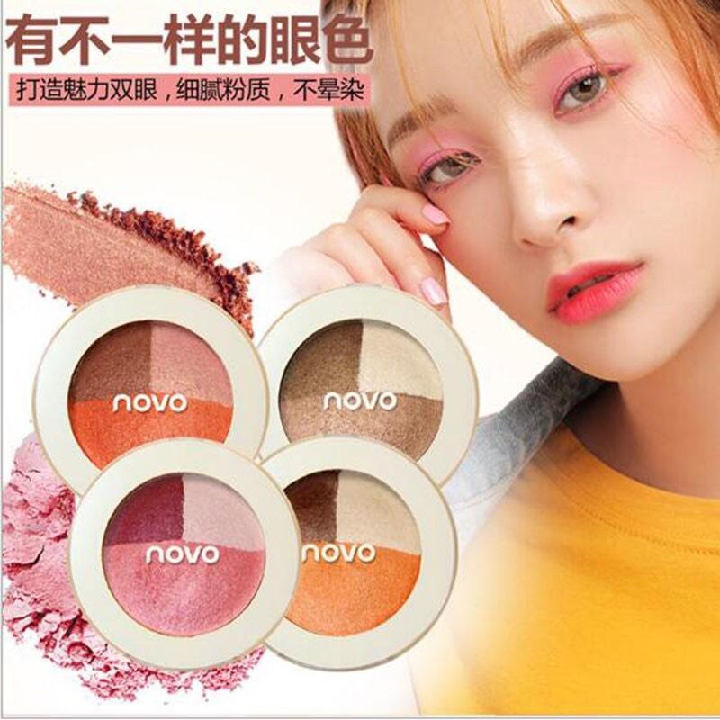 อายแชโดว์ Circle ตลับกลม Novo Shining Eye Shadow 4g. เพิ่มมิติให้ดวงตา แพคเกจพกพาสะดวก ตลับไม่ใหญ่ ทรงกลม