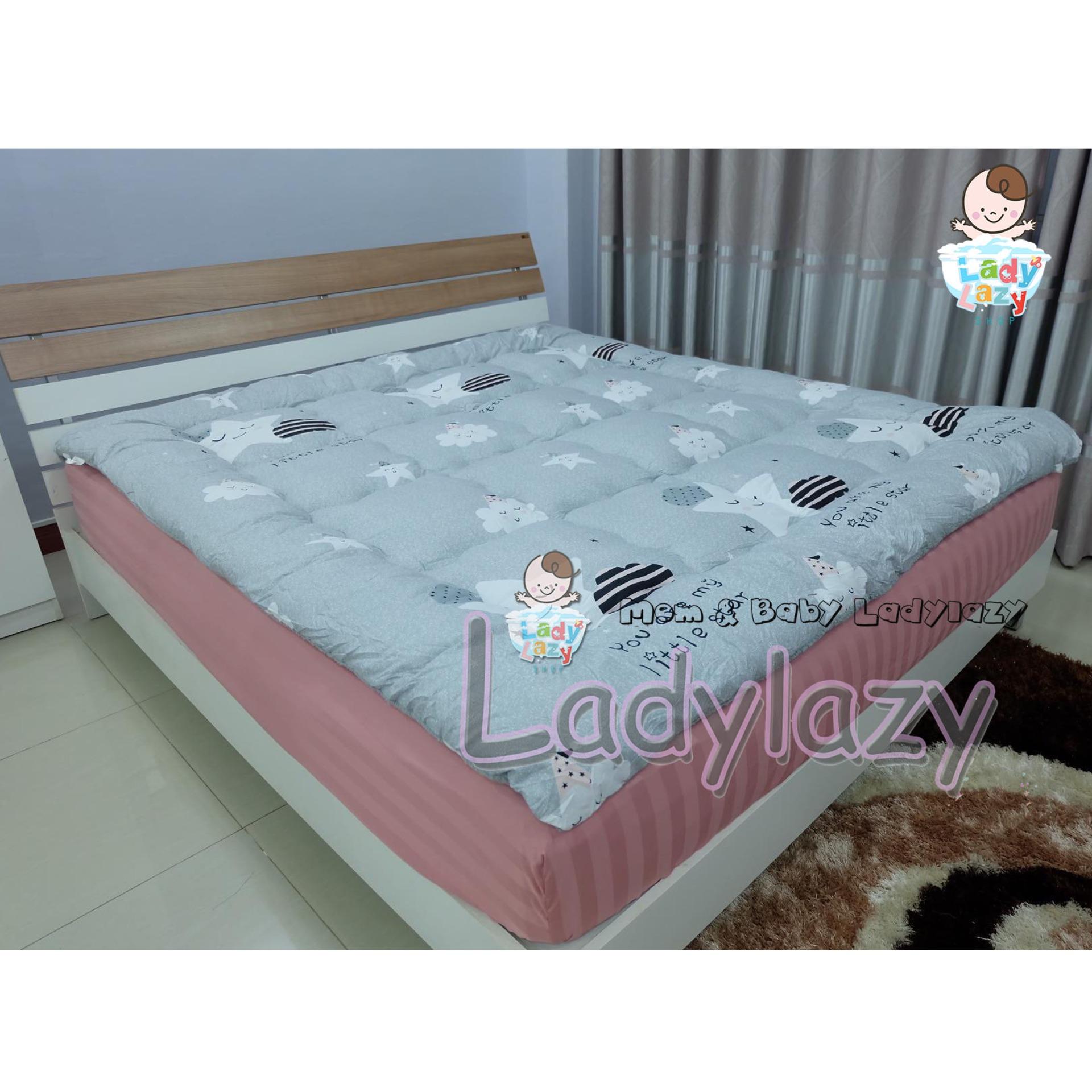 Ladylazy Topper ที่นอนเพื่อสุขภาพ นอนสบายระดับโรงแรม 5 ดาว นอนได้ 2 ด้าน 5 ฟุต(150x200 cm) สีเทา