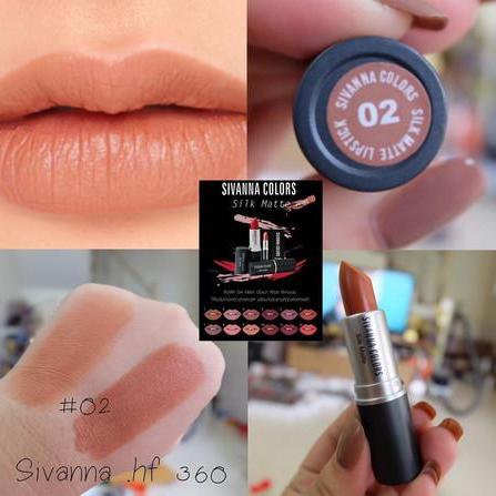Sivanna Colors Matte Lips ลิปสติค ซิเวียน่า เนื้อแมท สี02(สีน้ำตาลนู้ด) Sivanna Colors Matte Lips ลิปสติค ซิเวียน่า เนื้อแมท สี02(สีน้ำตาลนู้ด)