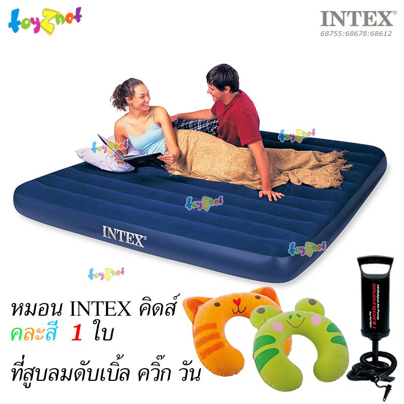 Intex ส่งฟรี ที่นอนเป่าลม แค้มป์ แคมป์ปิ้ง ปิคนิค 6 ฟุต (คิง) 1.83x2.03x0.22 ซม. รุ่น 68755 + หมอนรองคอ Intex คิดส์ คละสี 1 ใบและที่สูบลมดับเบิ้ลควิ๊ก วัน Intex ส่งฟรี ที่นอนเป่าลม แค้มป์ แคมป์ปิ้ง ปิคนิค 6 ฟุต (คิง) 1.83x2.03x0.22 ซม. รุ่น 68755 + หมอนรองคอ Intex คิดส์ คละสี 1 ใบและที่สูบลมดับเบิ้ลควิ๊ก วัน