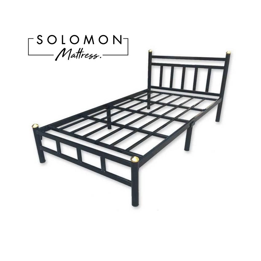 Solomon เตียงเหล็กหัวตรง แบบอย่างหนา รุ่น หัวเหลี่ยมขนาด 3.5 ฟุต ขา 2 นิ้ว (สีดำ) Solomon เตียงเหล็กหัวตรง แบบอย่างหนา รุ่น หัวเหลี่ยมขนาด 3.5 ฟุต ขา 2 นิ้ว (สีดำ)