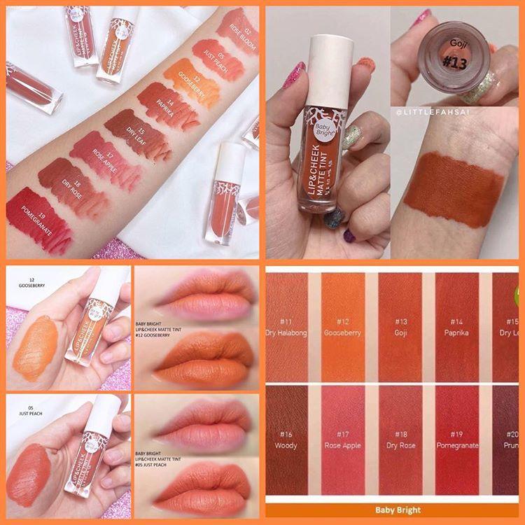 Baby Bright Lip & Cheek Matte Tint 2.4g ลิป baby bright เบบี้ไบร์ท ลิปแอนด์ชีคแมทท์ทินท์