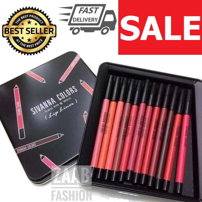 SIVANNA COLORS LIP LINER ของแท้ 100% (Zaab Fashion)ลิป ไลเนอร์ ดินสอเขียนขอบปากและลิปสติกในแท่งเดียวกัน พาเลท 12 แท่ง ครบสี 12 เฉดสี สวยชัดติดทน เนื้อแมท เนียนนุ่ม SIVANNA COLORS LIP LINER ของแท้ 100% (Zaab Fashion)ลิป ไลเนอร์ ดินสอเขียนขอบปากและลิปสติกในแท่งเดียวกัน พาเลท 12 แท่ง ครบสี 12 เฉดสี สวยชัดติดทน เนื้อแมท เนียนนุ่ม