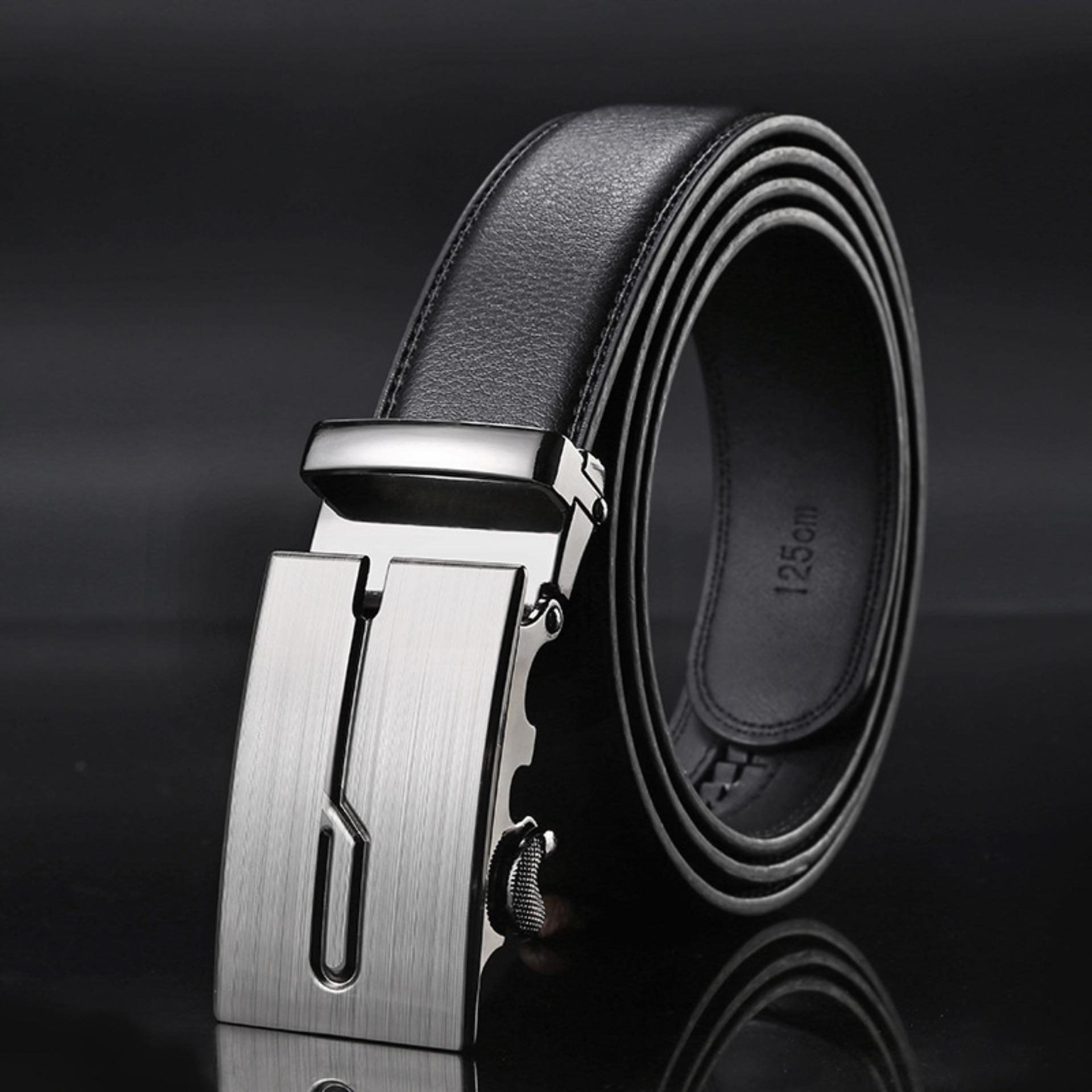 KALEWANSHEN เข็มขัด เข็มขัดหนัง เข็มขัดผู้ชาย แบบหัวล๊อคอัตโนมัต สายหนังสีดำ - black belt KALEWANSHEN เข็มขัด เข็มขัดหนัง เข็มขัดผู้ชาย แบบหัวล๊อคอัตโนมัต สายหนังสีดำ - black belt