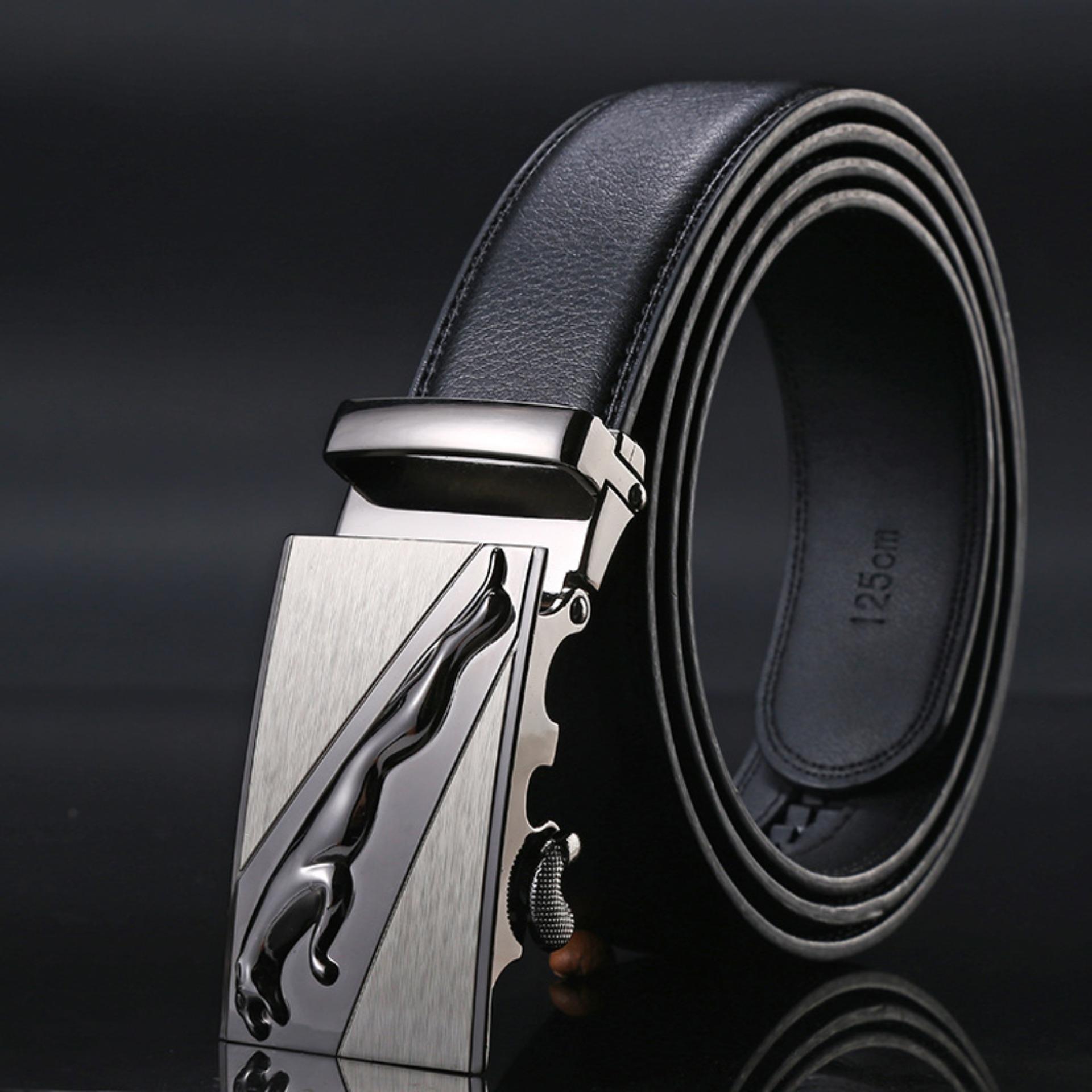 KALEWANSHEN เข็มขัด เข็มขัดหนัง เข็มขัดผู้ชาย แบบหัวล๊อคอัตโนมัต สายหนังสีดำ - black belt KALEWANSHEN เข็มขัด เข็มขัดหนัง เข็มขัดผู้ชาย แบบหัวล๊อคอัตโนมัต สายหนังสีดำ - black belt