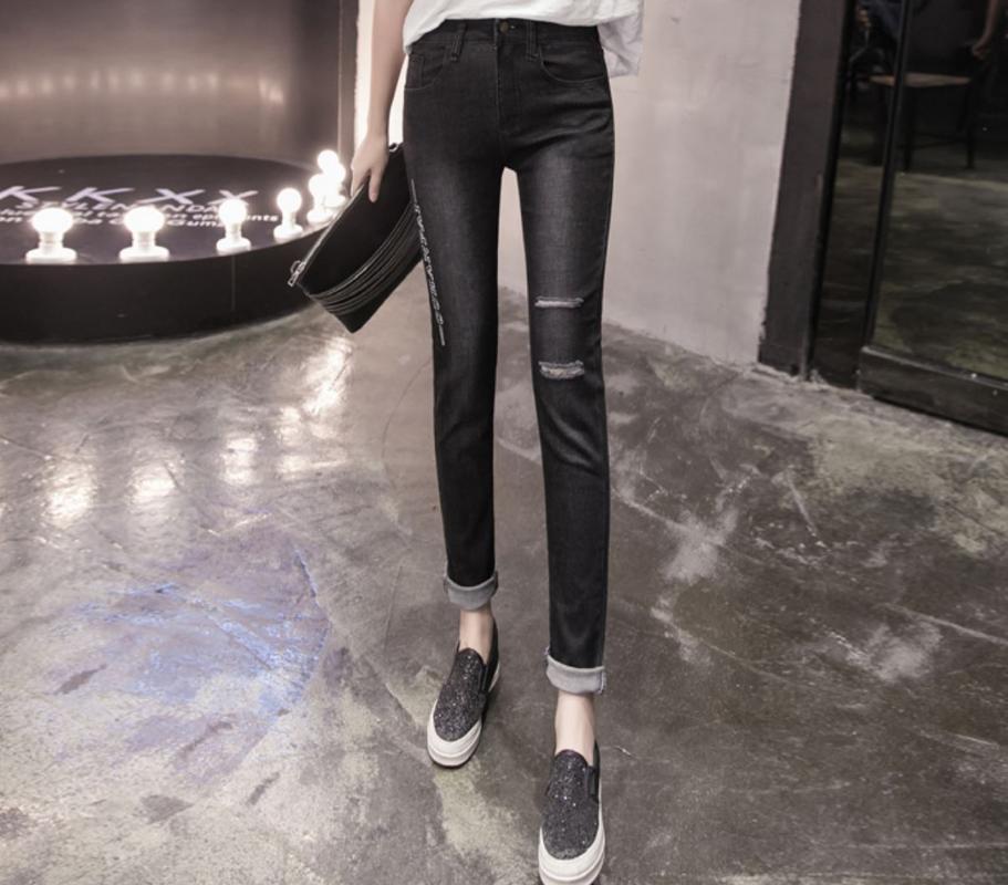 กางเกงยีนส์ขายาว ไซส์ใหญ่ ZASHION Plus Size Ripped Denim Jeans กางเกงยีนส์ขายาว ไซส์ใหญ่ ZASHION Plus Size Ripped Denim Jeans