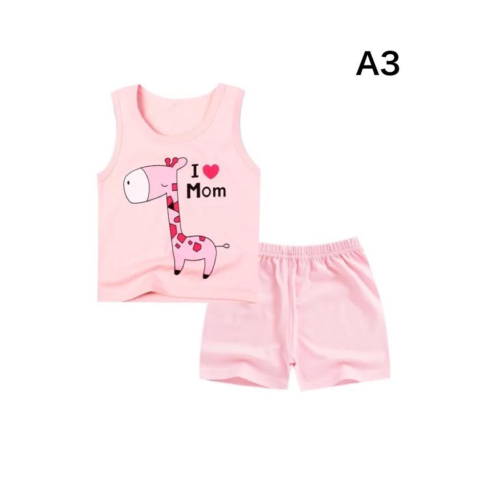 SALE! เด็กผู้ชาย ชุดนอน เสื้อกั๊กเด็ก เซต 2 ชิ้น เสื้อ+กางเกงขาสั้น ไซส์73—110cm / 6เดือน-4ปีใส่สบายเนื้อผ้า cotton