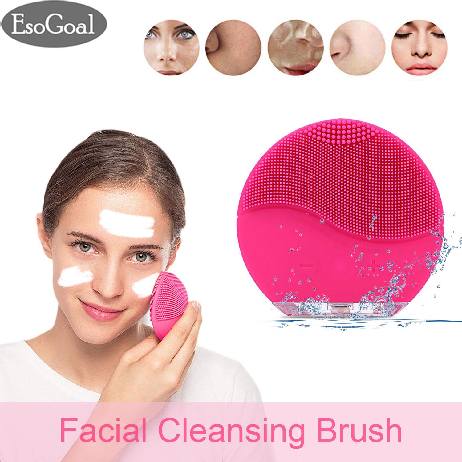 EsoGoal แปรงทำความสะอาดผิวหน้า Facial Cleansing Brush Silicone Face Cleaner Electric Cleanser Skin Care Beauty Tool Cleaning Brush Machine