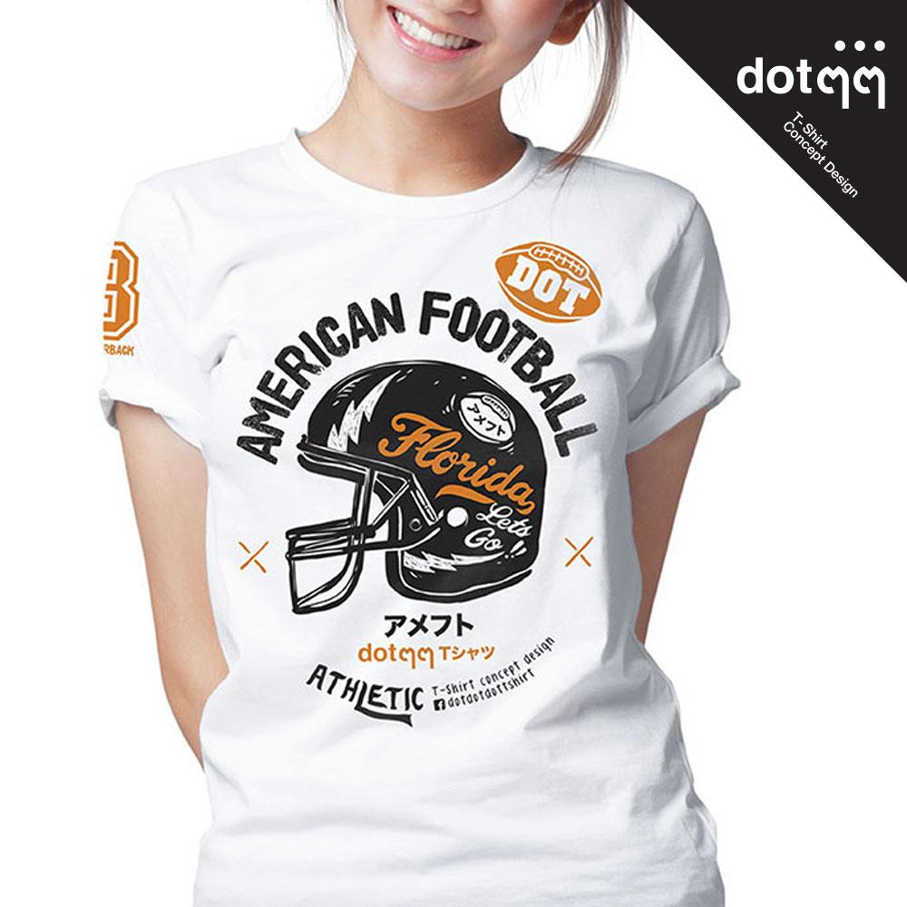 dotdotdot เสื้อยืดผู้หญิง Concept Design ลาย American Football (White)