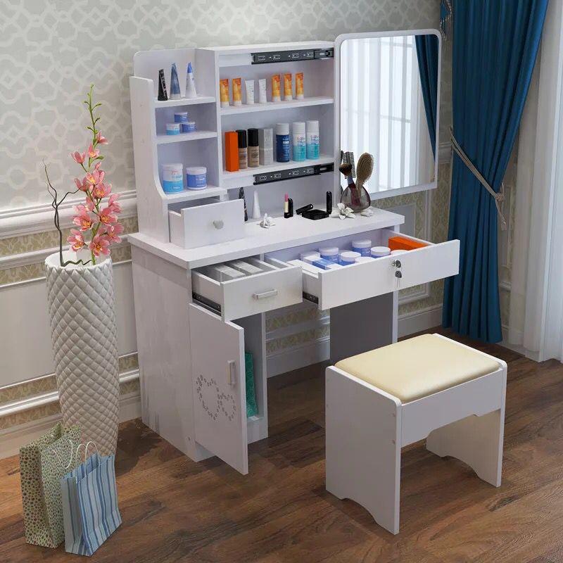 Dressing Makeup Table Stool & Sliding Mirror Drawer 2 Drawer Dresser MDF New Dressing Makeup Table Stool & Sliding Mirror Drawer 2 Drawer Dresser MDF New