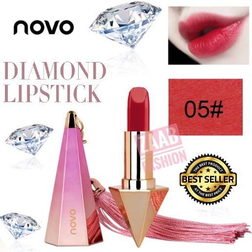 novo DIAMOND LIPSTICK ของแท้ 100%(Zaab Fashion) โนโวลิปเพชร ลิปฝาครอบแบบแม่เหล็ก สวยหรู ดูแพง เนื้อแมท เนียนละเอียด ติดทน ไม่แห้งเป็นคราบ คุ้มค่าเกินราคา novo แบรนด์ที่ไม่เคยทำให้ผิดหวัง