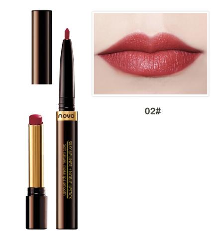 Novo Silky Lipliner + Noble Lipstick ลิปสติก 2 ด้าน มีทั้ง ลิปไลน์เนอร์เขียนขอบปาก และลิปหมุนเนื้อแมท สีสวยมากกกก!!!! Novo Silky Lipliner + Noble Lipstick ลิปสติก 2 ด้าน มีทั้ง ลิปไลน์เนอร์เขียนขอบปาก และลิปหมุนเนื้อแมท สีสวยมากกกก!!!!