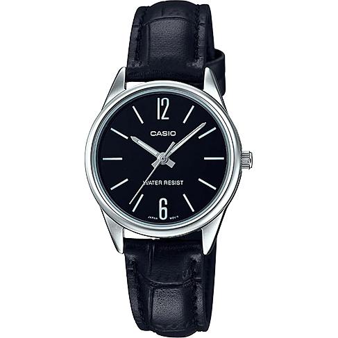 Casio นาฬิกาข้อมือผู้หญิง สายหนังแท้ รุ่น LTP-V005